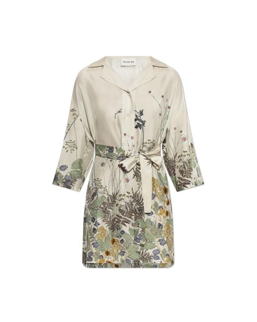 Munthe White Silk Dress "Ratana"