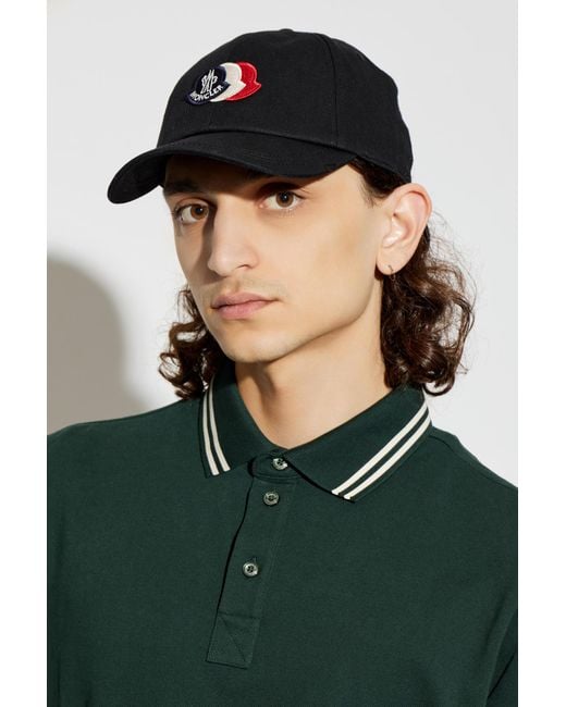 Moncler Black Baseball Cap for men