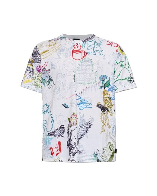 Paul Smith White T-Shirt With Print for men