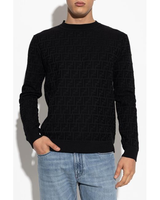 Fendi Black Monogram Sweater for men