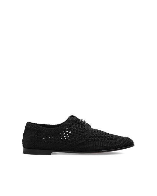 Dolce & Gabbana Black Shoes With Decorative Weave, for men