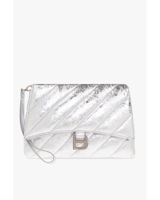 Balenciaga 'crush Pochette Medium' Handbag in Metallic | Lyst
