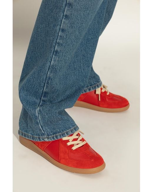 Maison Margiela Red Leather Sports Shoes
