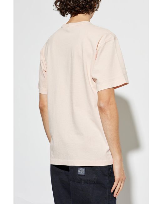 Stone Island White T-Shirt With Logo for men