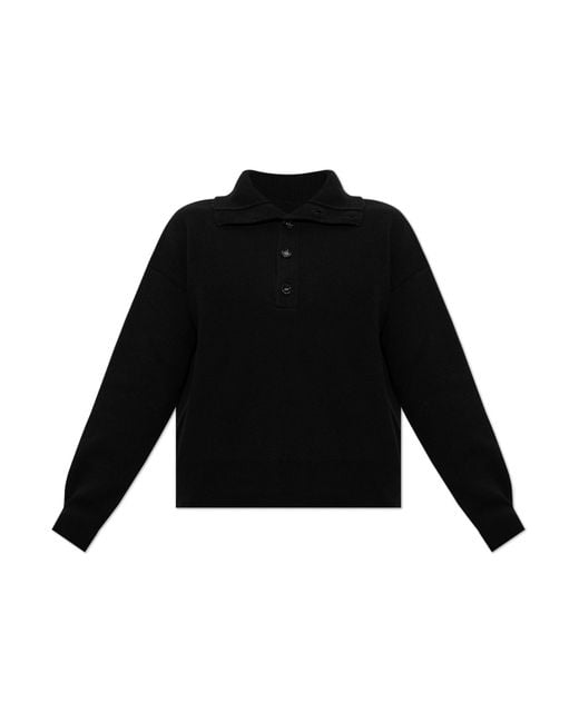 AMI Black Wool Sweater for men