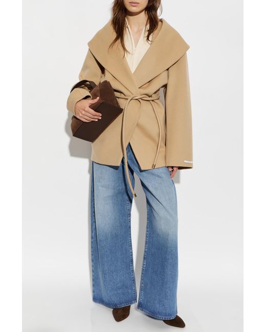 Sportmax Natural Short Wool Coat 'Uguale'