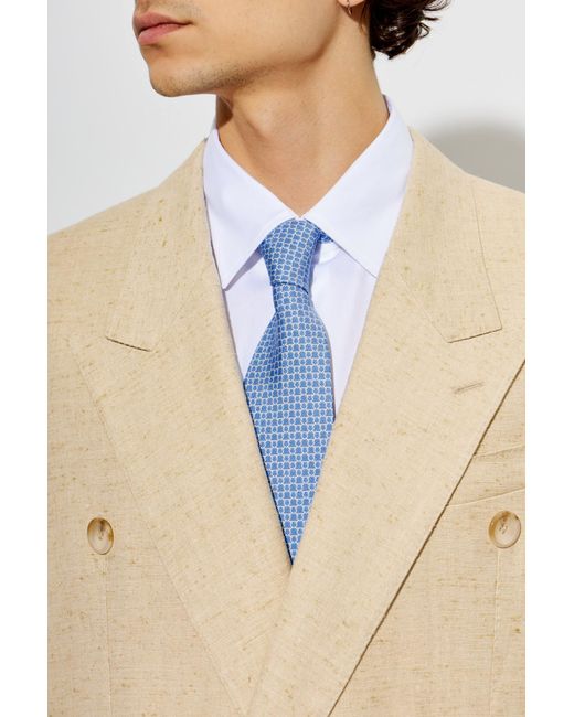 Ferragamo Blue Silk Tie for men