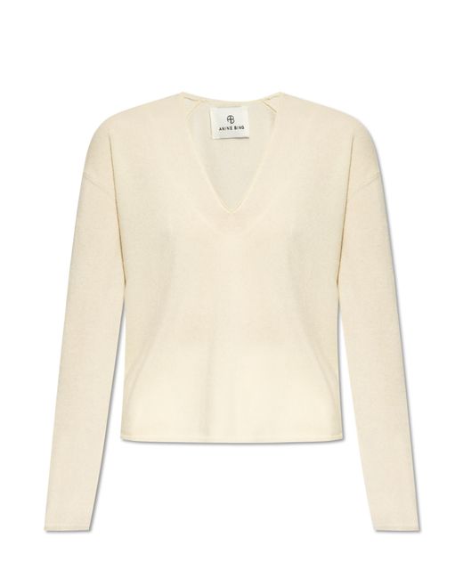 Anine Bing Natural Cashmere Sweater,