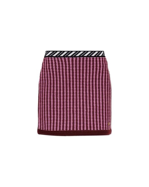 Versace Red Wool Skirt