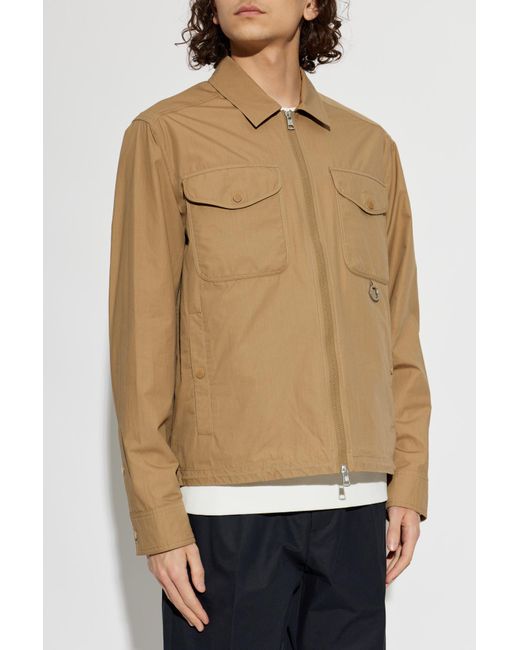 Moncler Blue Jacket With Logo Patch for men