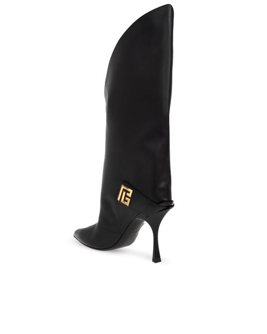 Balmain Black Twist Heeled Boots