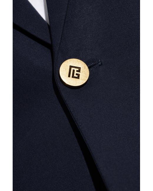 Balmain Blue Blazer With Open Lapels for men