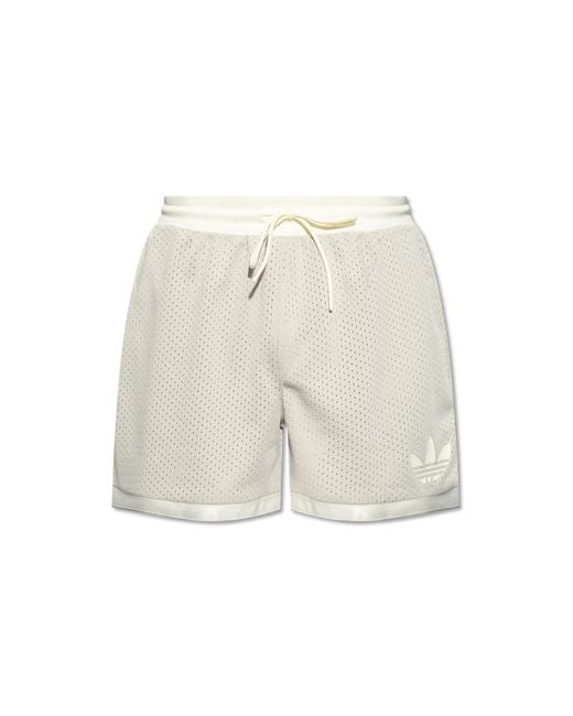 Adidas Originals White Shorts With Logo, for men