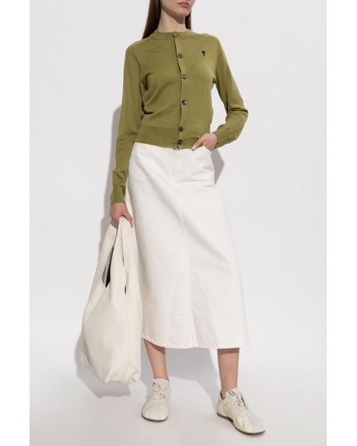 AMI Green Wool Cardigan