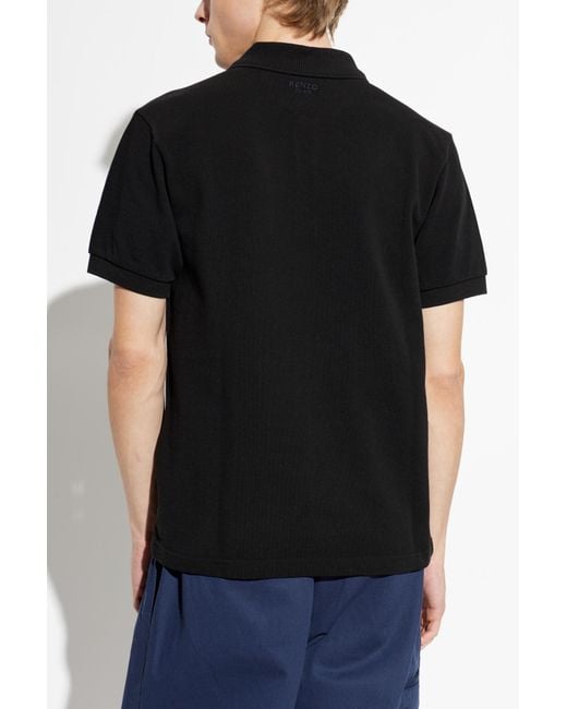 KENZO Blue Polo With Patch for men