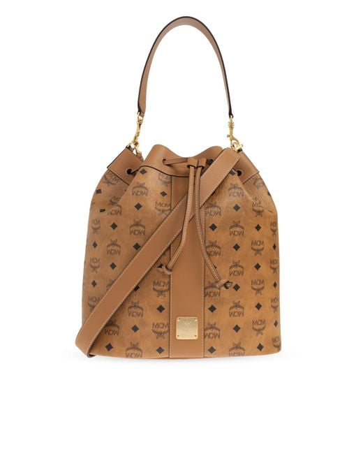 MCM Brown 'Worek' Type Bag With Monogram