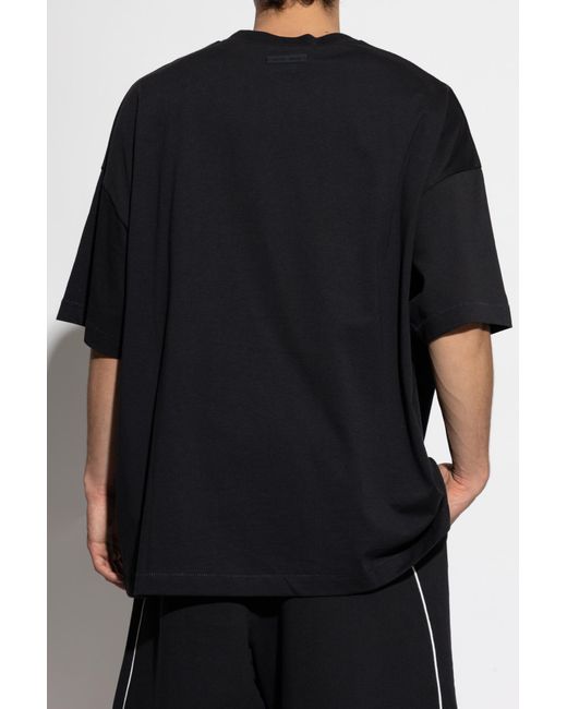 Fear Of God Black T-Shirt With Printed Logo for men