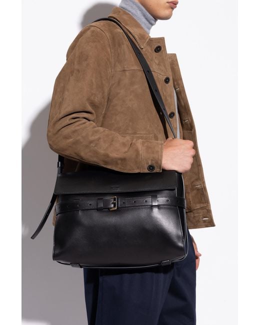 Moschino Black Leather Shoulder Bag for men