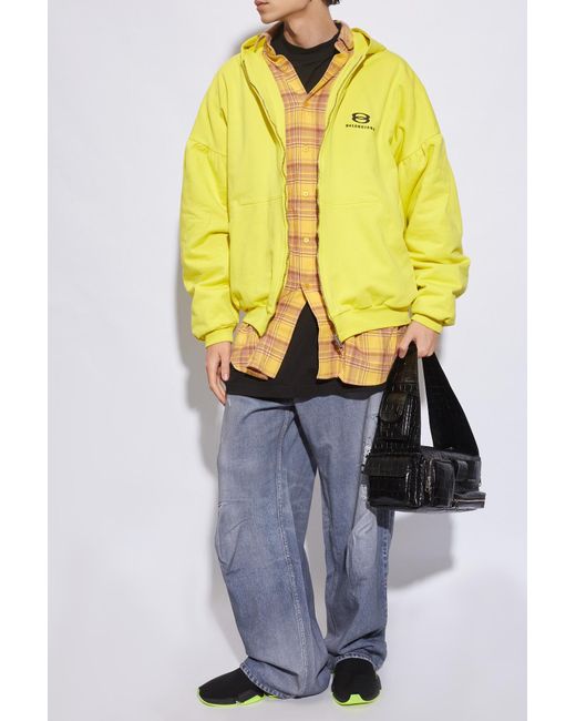 Balenciaga Yellow Unity Sports Icon Layered Oversized Hoodie for men
