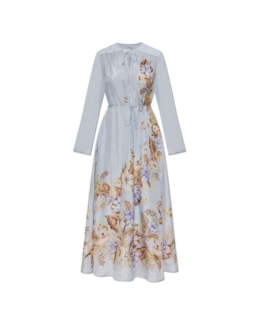 Zimmermann White Dress With Floral Motif
