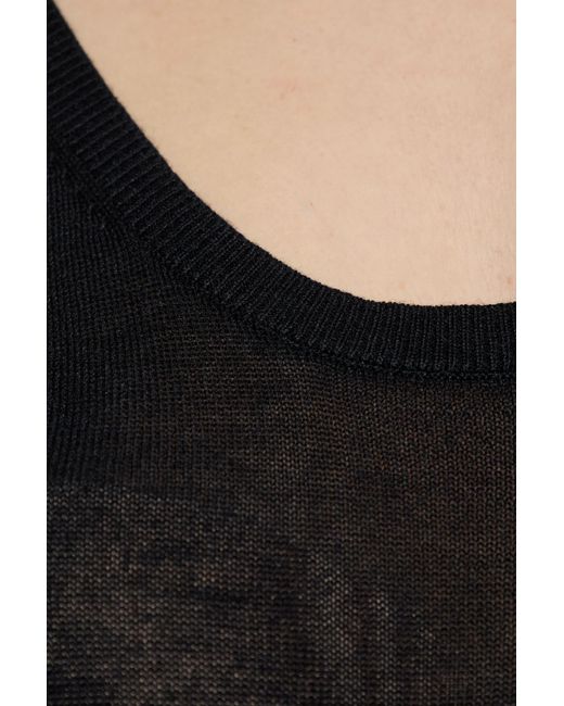 Totême  Black Top With A Round Neckline