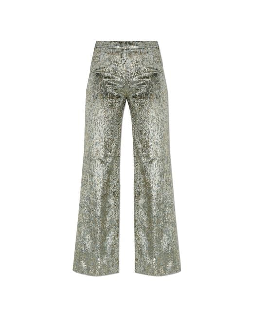 Forte Forte Gray Velvet Trousers With Lurex Thread