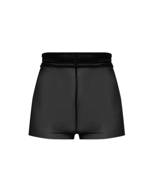 Rick Owens Black Transparent High-Waisted Shorts