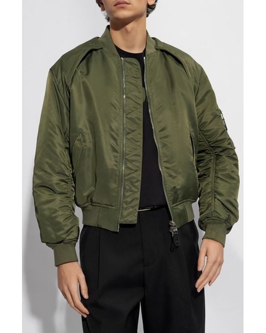 Alexander McQueen Green Harness Sleeve Bomber Jacket for men