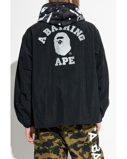 A Bathing Ape Blue Jacket With Logo for men