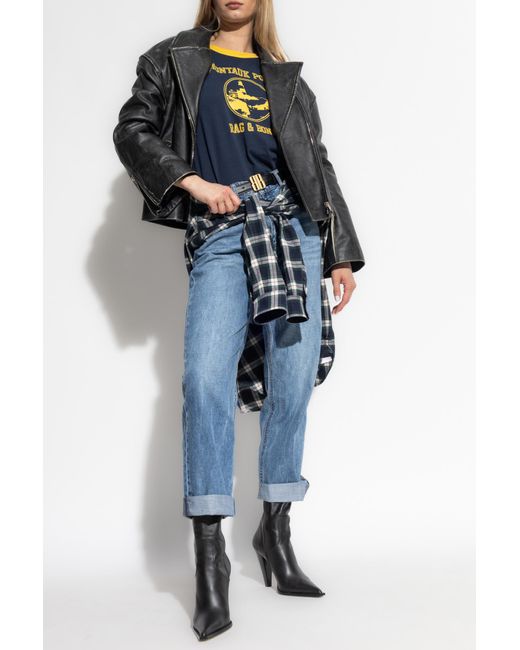 Rag & Bone Blue T-Shirt With Print