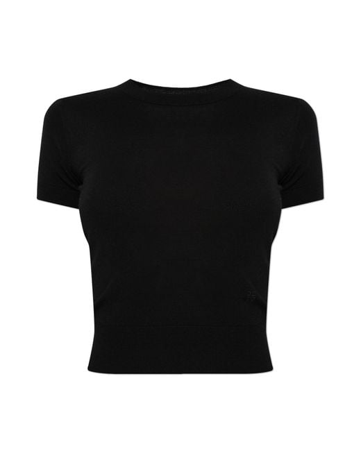 DSquared² Black Wool Top With Embroidered Logo
