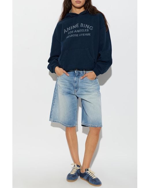 Anine Bing Blue "Harvey" Sweatshirt