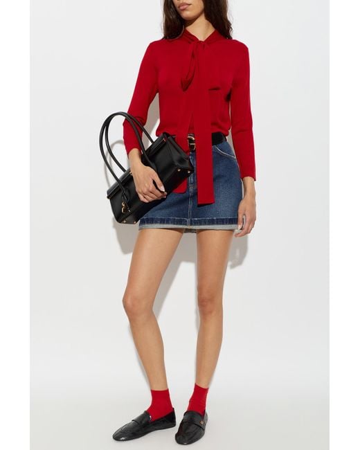 Dolce & Gabbana Red Wool Sweater With Long Sleeves