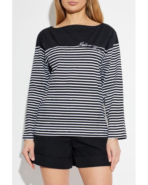 Balmain Black Striped Pattern Top