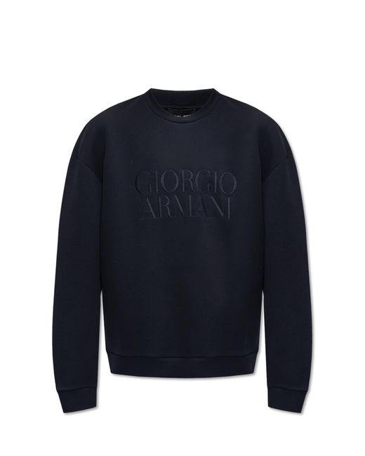 Giorgio Armani Blue Sweatshirt With Logo for men