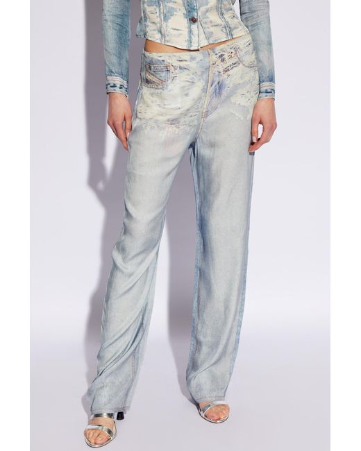 DIESEL Gray 'p-sarky' Trousers With 'trompe L'oeil' Effect,