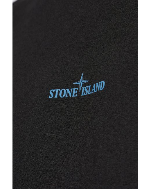 Stone Island Black Logo T-shirt, for men