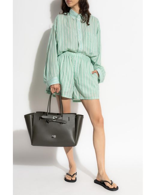 Balenciaga Green Shirt With Stripe Pattern