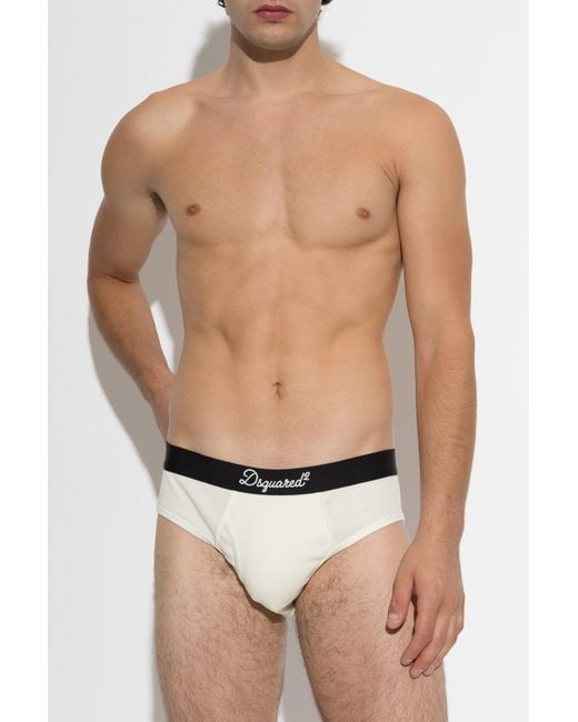 DSquared² Black Briefs With Logo for men
