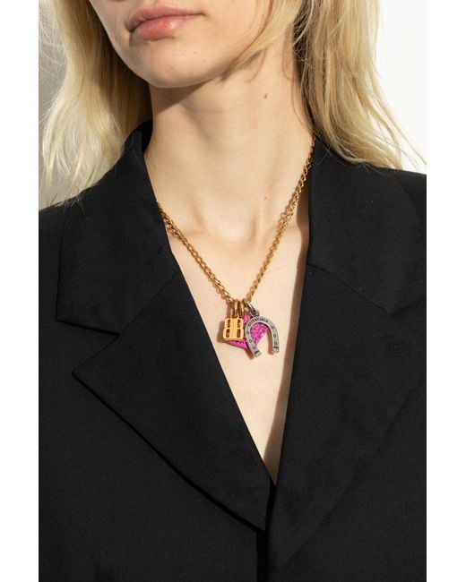 Balenciaga Metallic Necklace With Charms