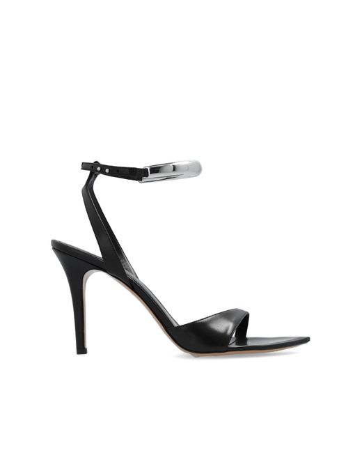 Isabel Marant White Leather High-Heeled Sandals 'Yluan'