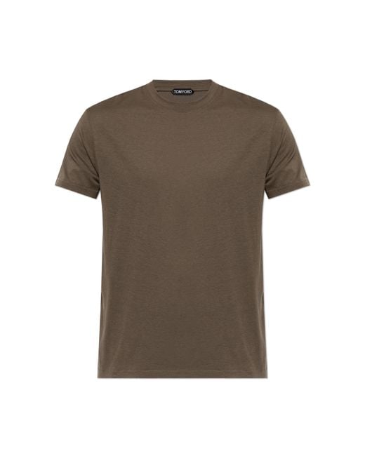Tom Ford Brown Crew Neck T-Shirt for men
