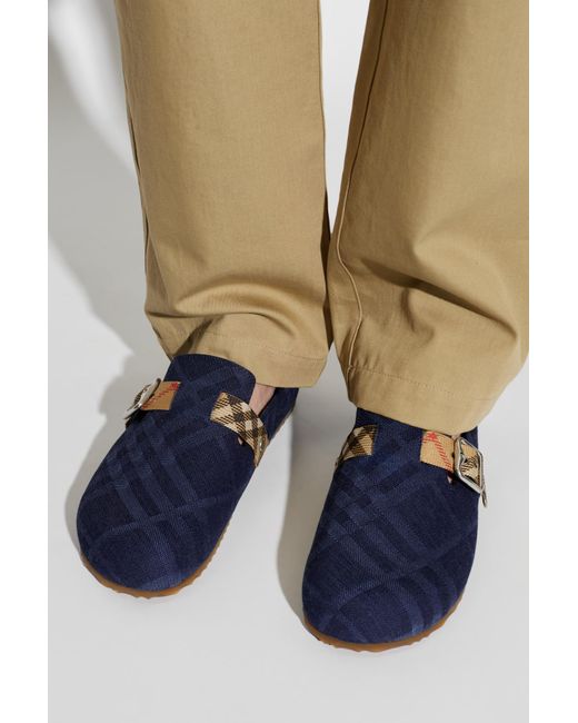 Burberry Blue 'Urchin' Slides for men