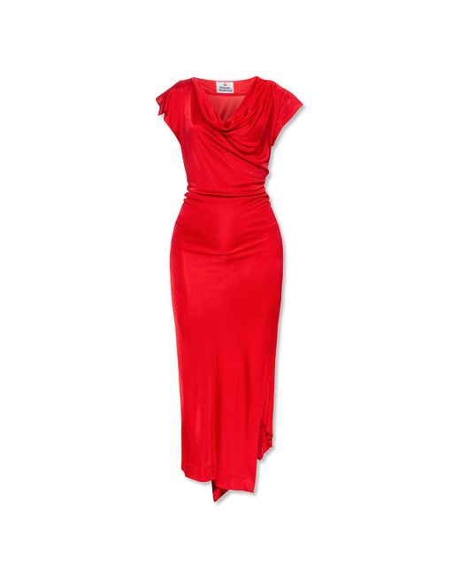 Vivienne Westwood Red 'utah' Asymmetrical Dress