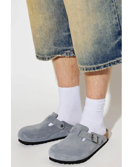 Birkenstock White 'Boston' Mules for men