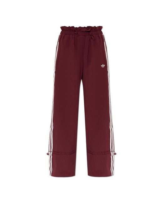 Adidas Originals Red Wide-Leg Sweatpants