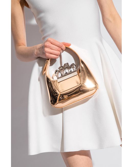 Alexander McQueen Metallic 'jewelled Mini' Shoulder Bag,