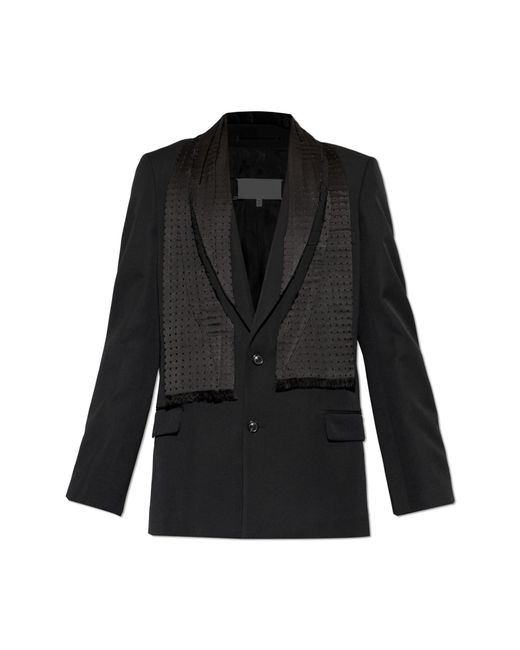 Maison Margiela Black Blazer With Decoratively Sewn-In Shawl for men