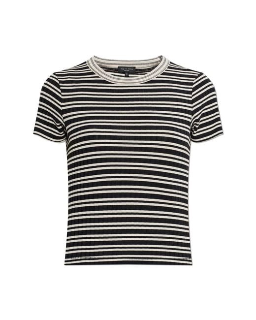 Rag & Bone Black Top With A Striped Pattern