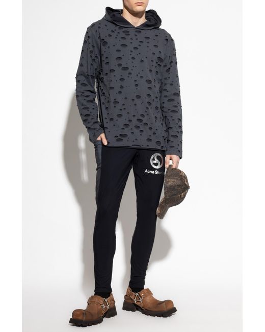 Acne Black Pants With Logo for men